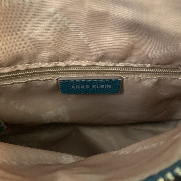 Anne Klein Turquoise Croc Embossed Handbag - Picture 7 of 7